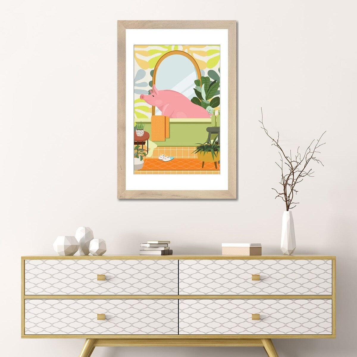 iCanvas "Piggy In Matisse Bathroom Decor" by Jania Sharipzhanova