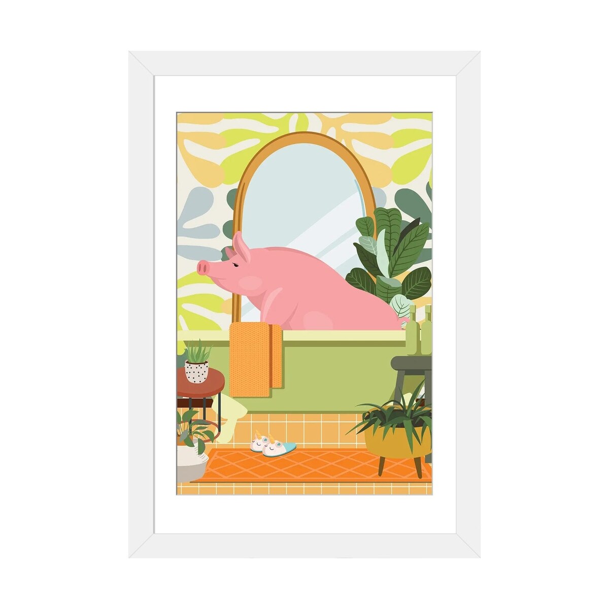 iCanvas "Piggy In Matisse Bathroom Decor" by Jania Sharipzhanova