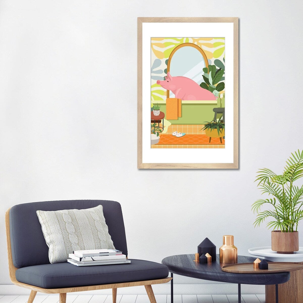 iCanvas "Piggy In Matisse Bathroom Decor" by Jania Sharipzhanova