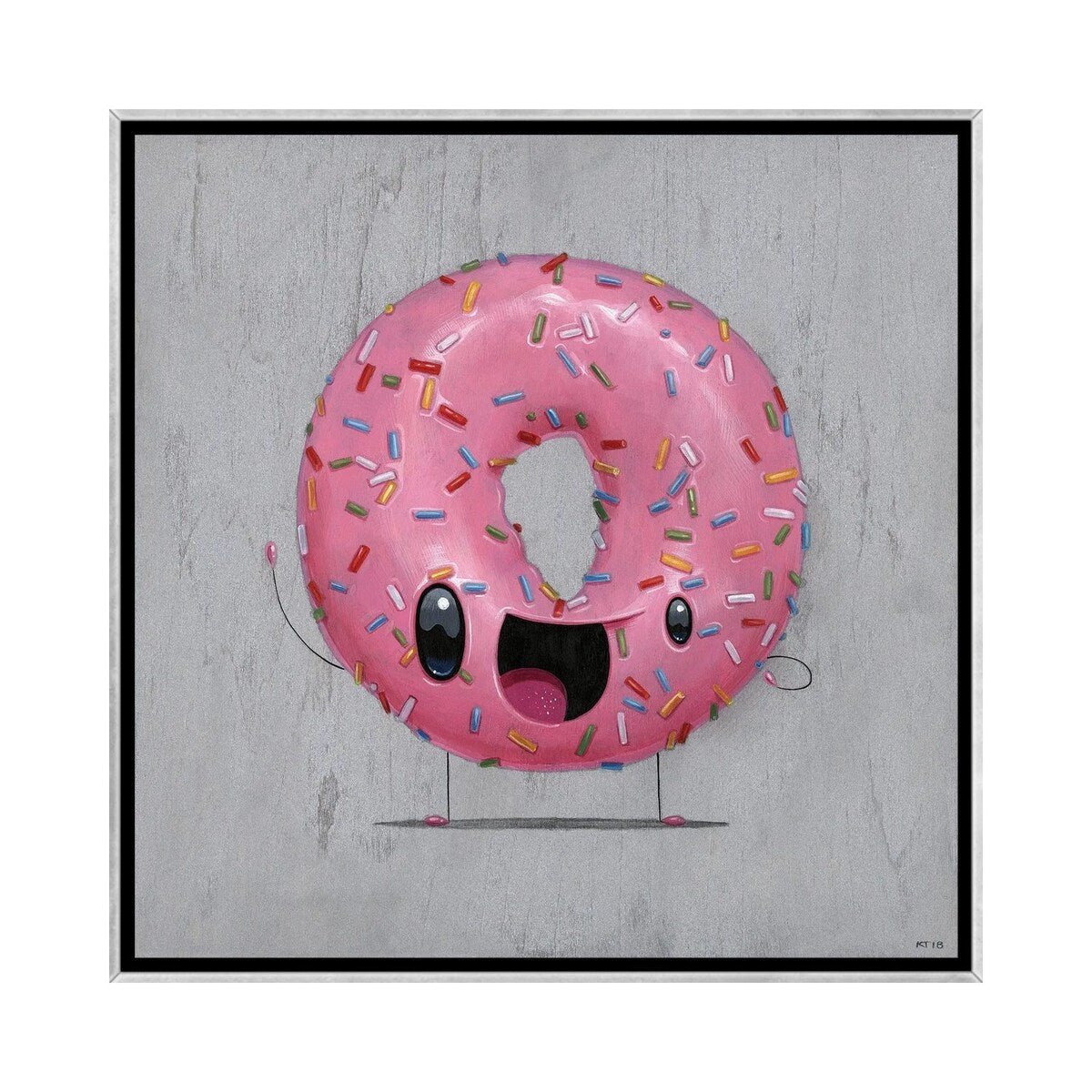 iCanvas "Pinky" by Cuddly Rigor Mortis Framed