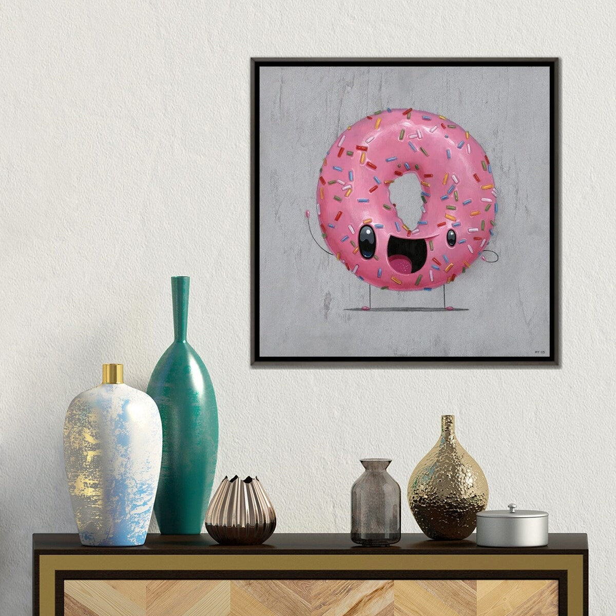 iCanvas "Pinky" by Cuddly Rigor Mortis Framed