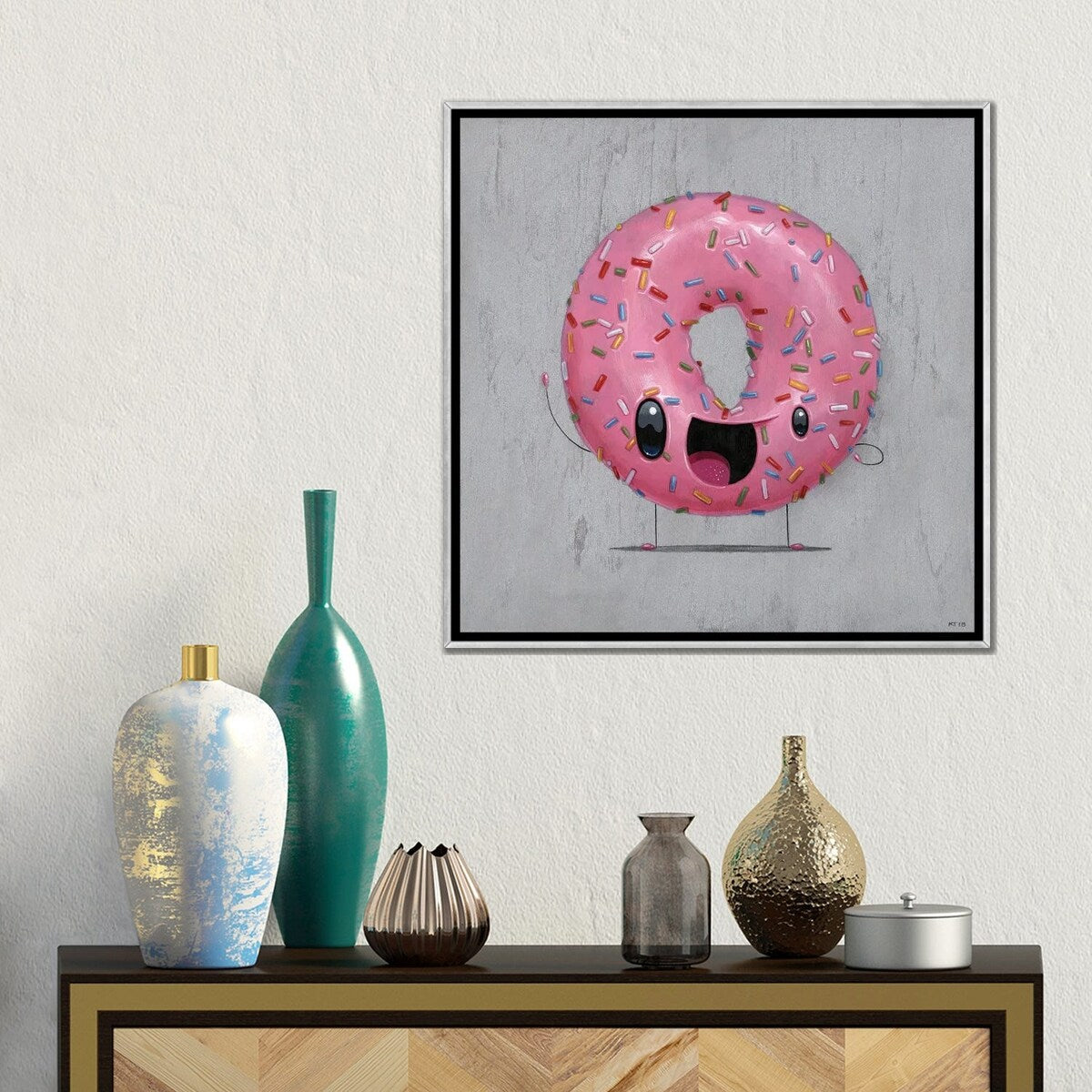iCanvas "Pinky" by Cuddly Rigor Mortis Framed