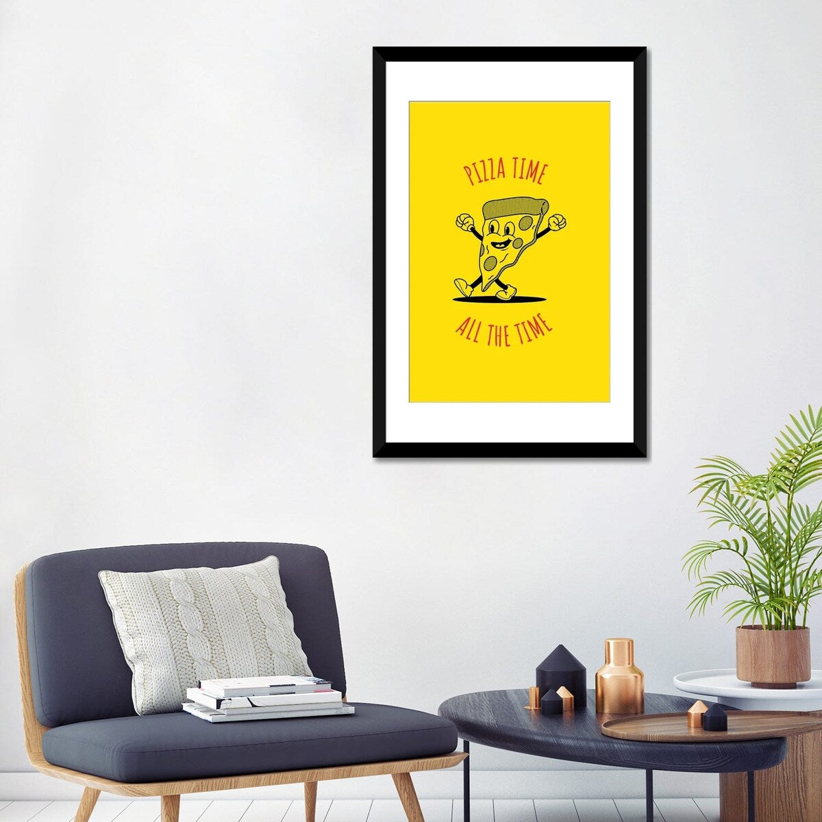 iCanvas "Pizza Time - Yellow" by avesix