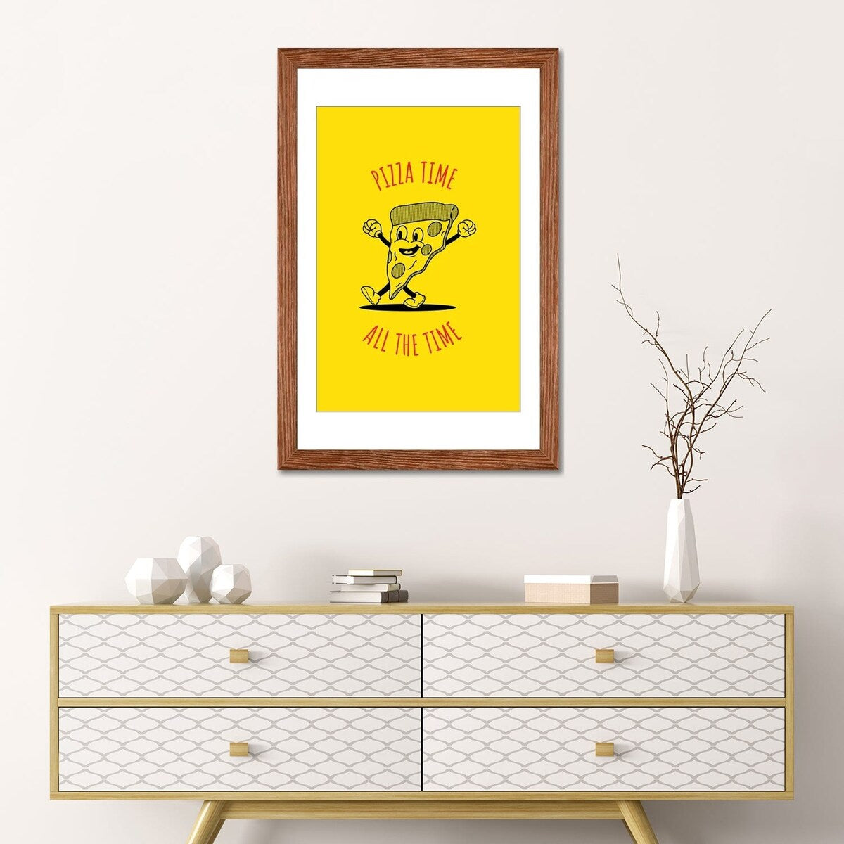iCanvas "Pizza Time - Yellow" by avesix