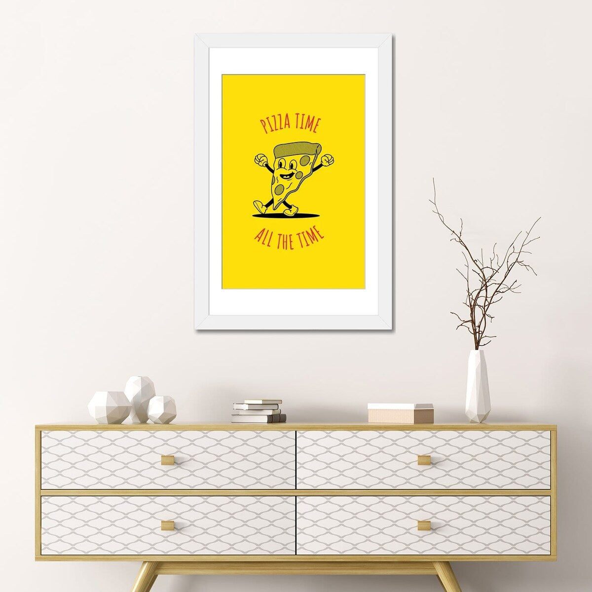 iCanvas "Pizza Time - Yellow" by avesix