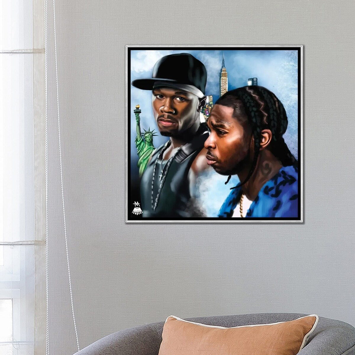 iCanvas "Pop Smoke, 50 Cent / Legends" by Mikey Camarda Framed