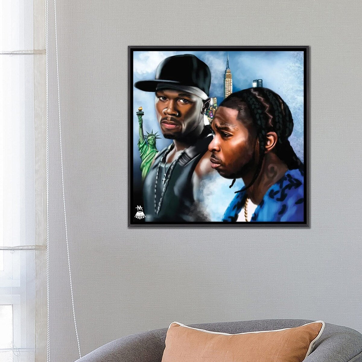 iCanvas "Pop Smoke, 50 Cent / Legends" by Mikey Camarda Framed