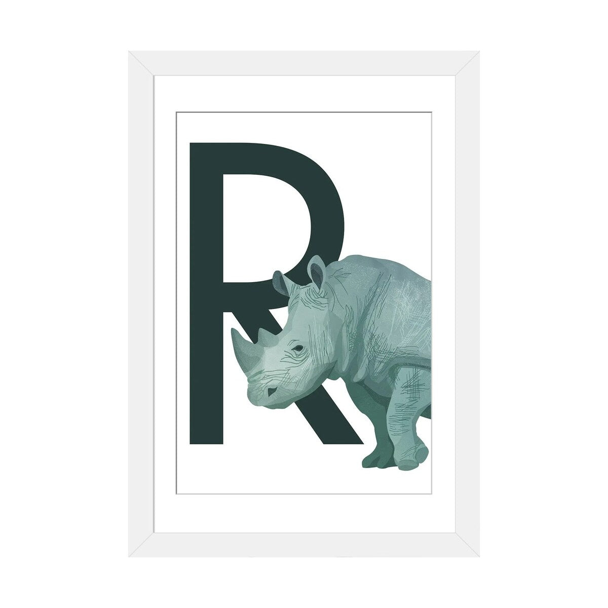 iCanvas "R - Rhino" by Goed Blauw