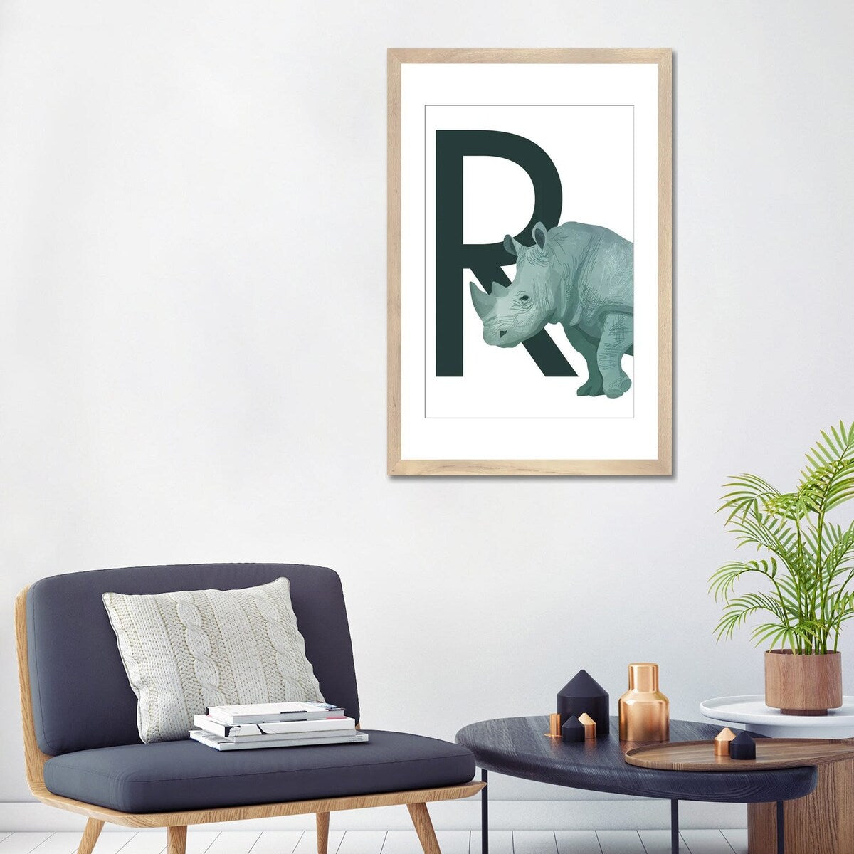 iCanvas "R - Rhino" by Goed Blauw