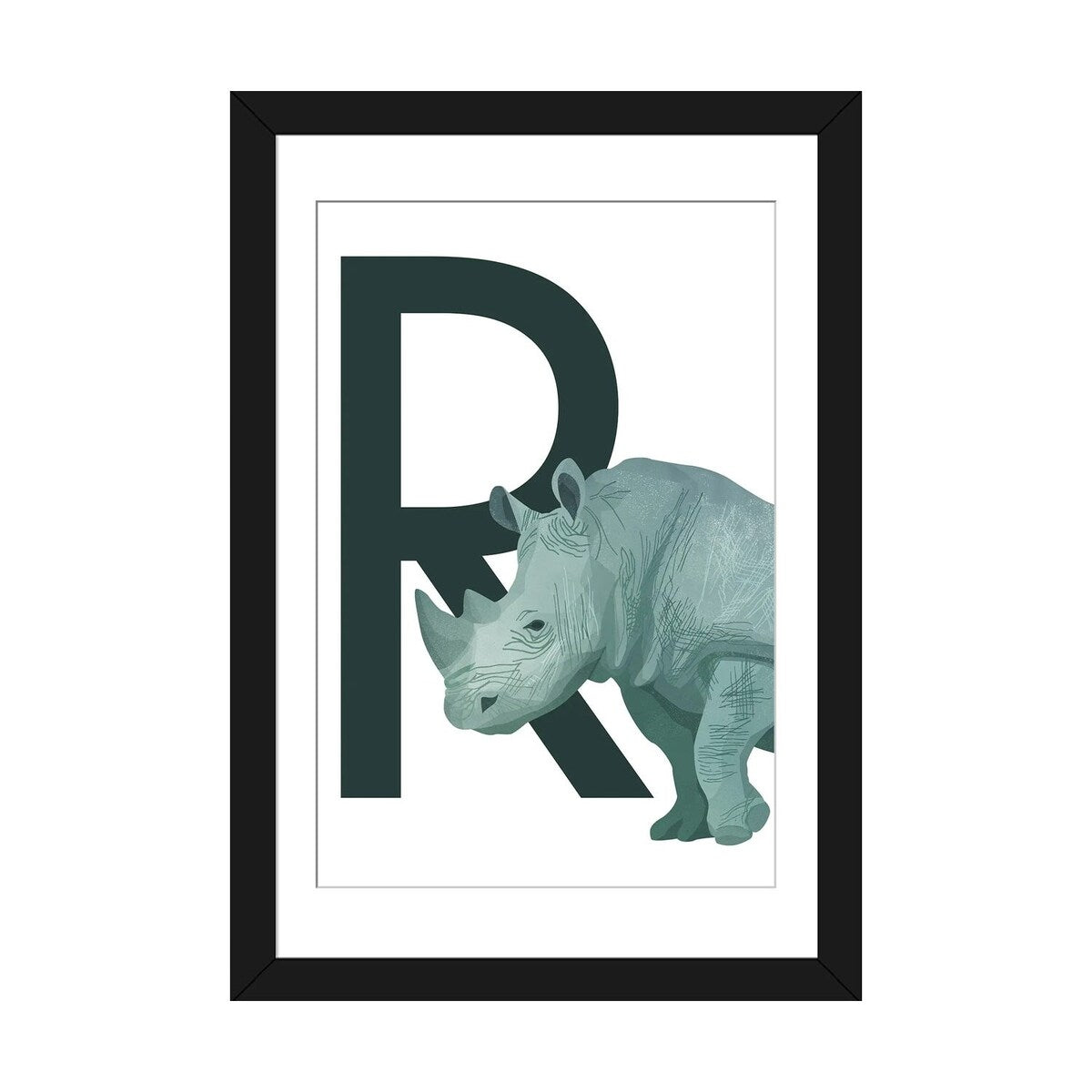 iCanvas "R - Rhino" by Goed Blauw