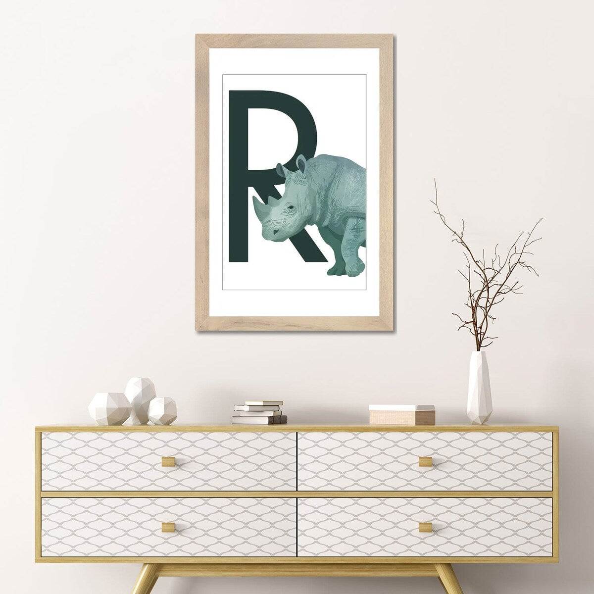 iCanvas "R - Rhino" by Goed Blauw