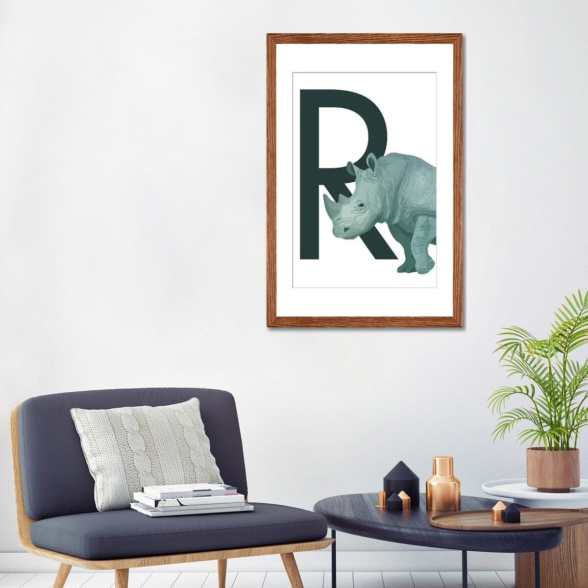 iCanvas "R - Rhino" by Goed Blauw