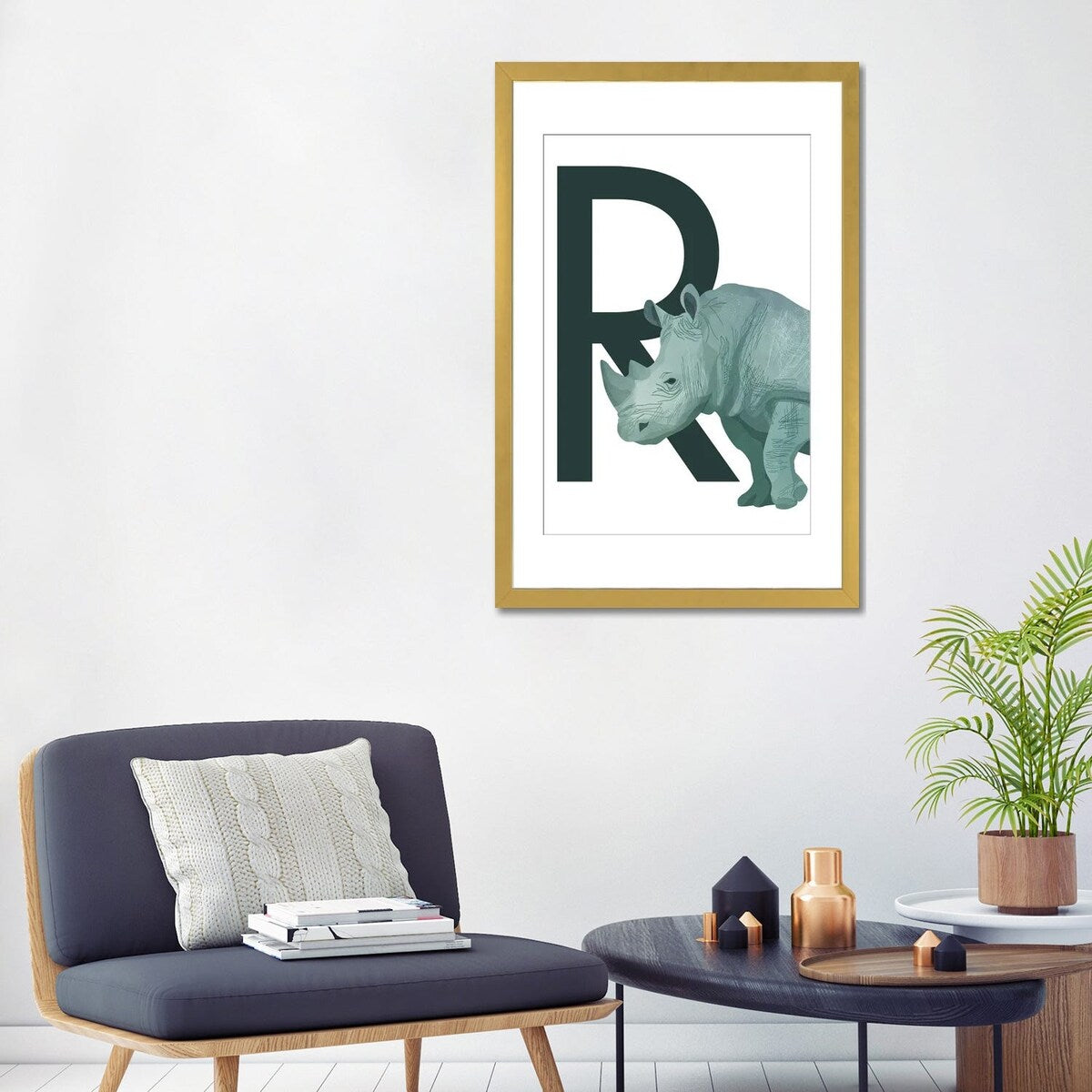 iCanvas "R - Rhino" by Goed Blauw