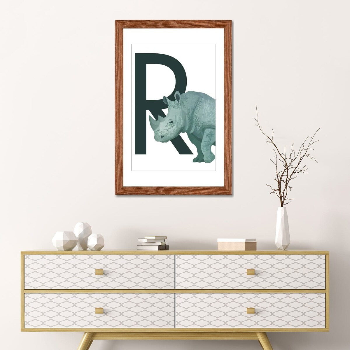 iCanvas "R - Rhino" by Goed Blauw