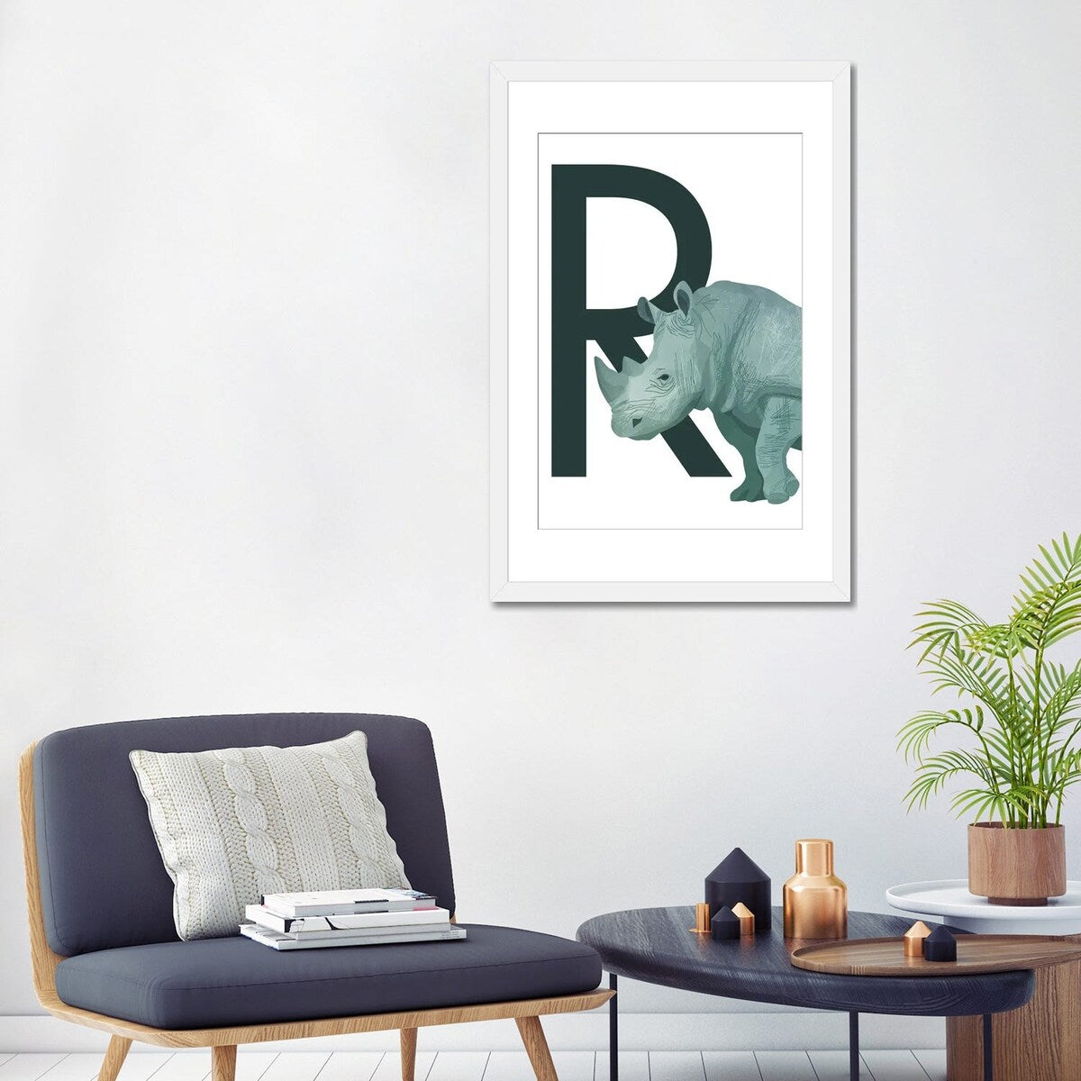 iCanvas "R - Rhino" by Goed Blauw