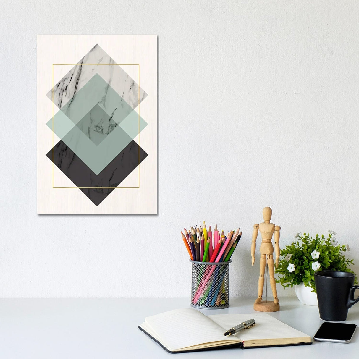 iCanvas "Rectangle And Rhombus II" by Artsy Bessy Canvas Print