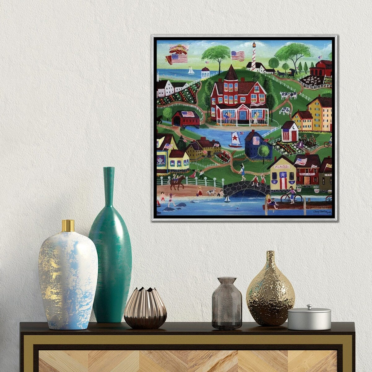 iCanvas "Red Farms Inn" by Cheryl Bartley Framed