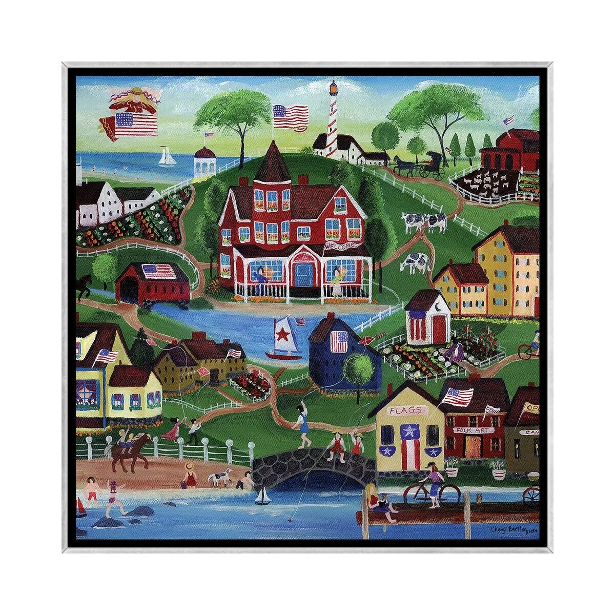 iCanvas "Red Farms Inn" by Cheryl Bartley Framed
