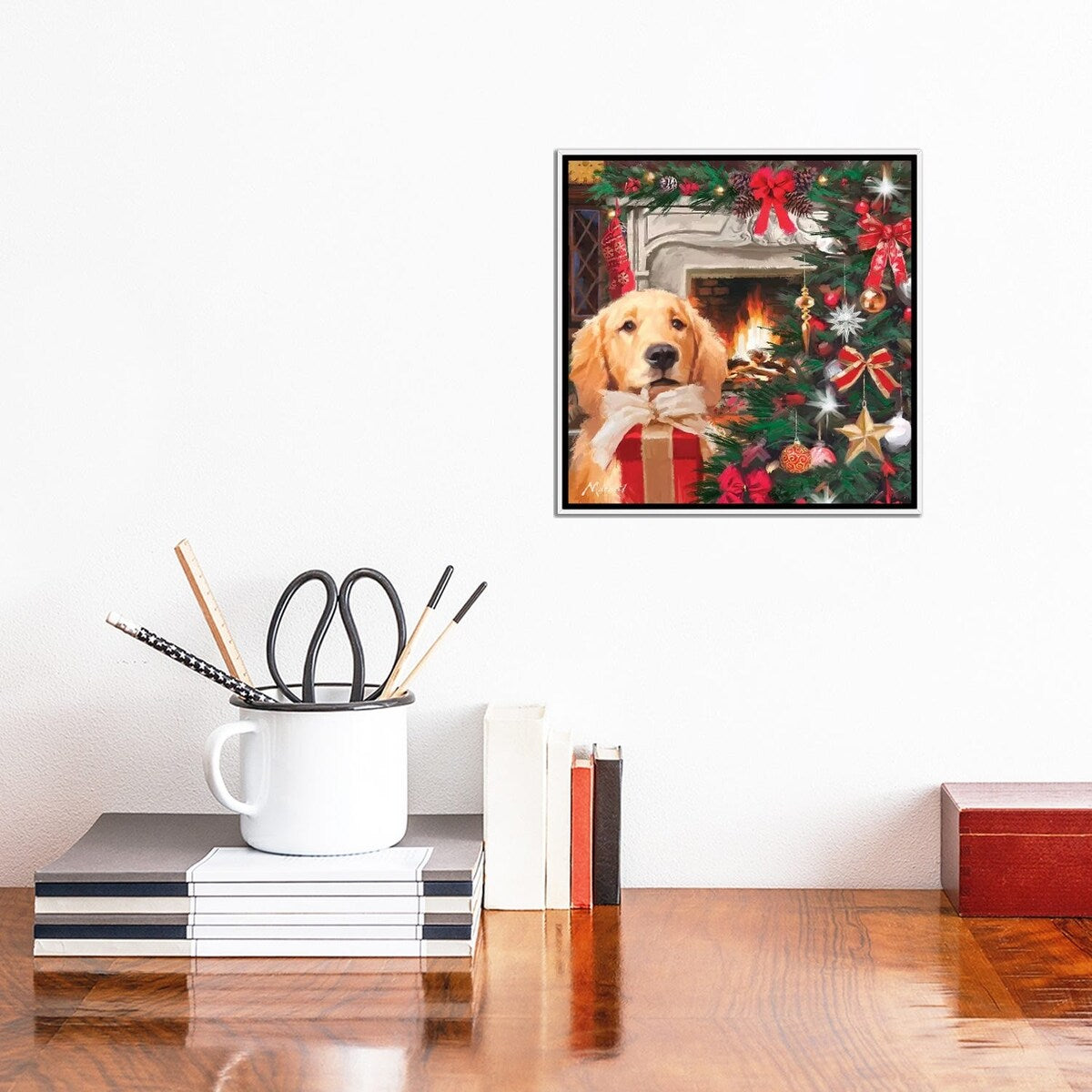 iCanvas "Red Gift" by The Macneil Studio Framed