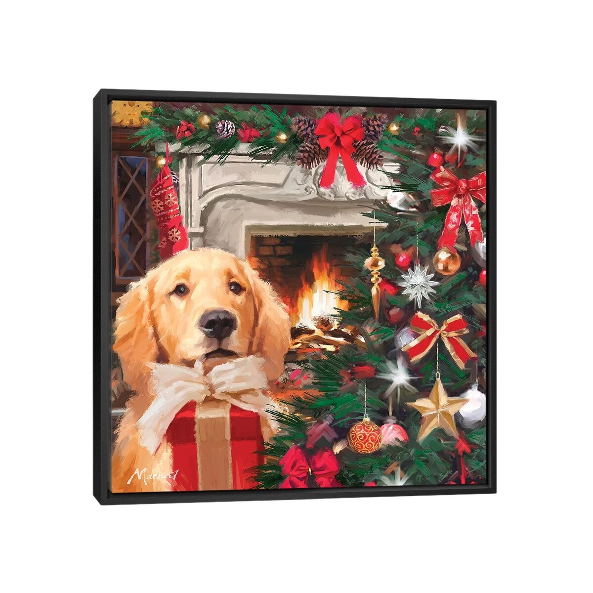 iCanvas "Red Gift" by The Macneil Studio Framed
