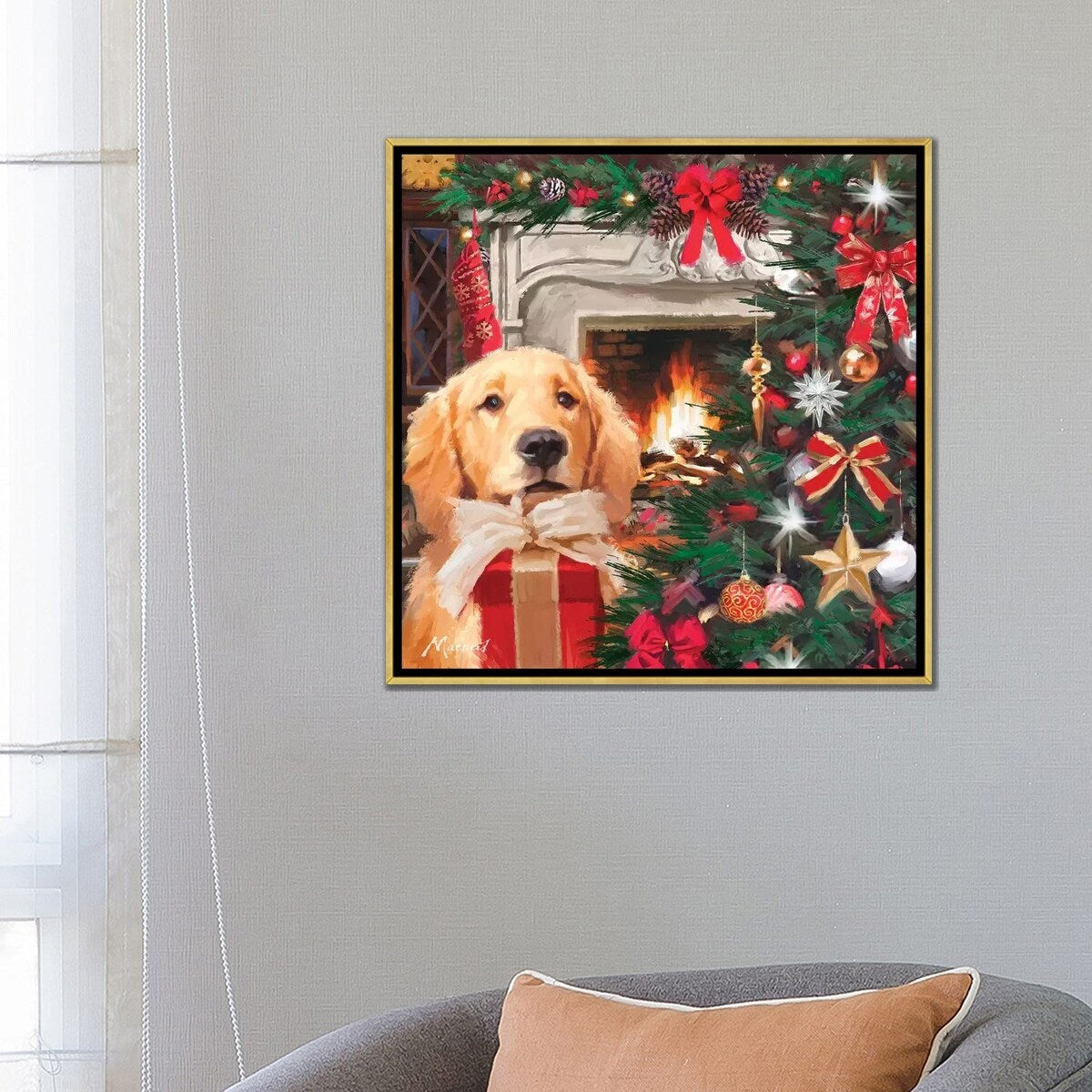 iCanvas "Red Gift" by The Macneil Studio Framed