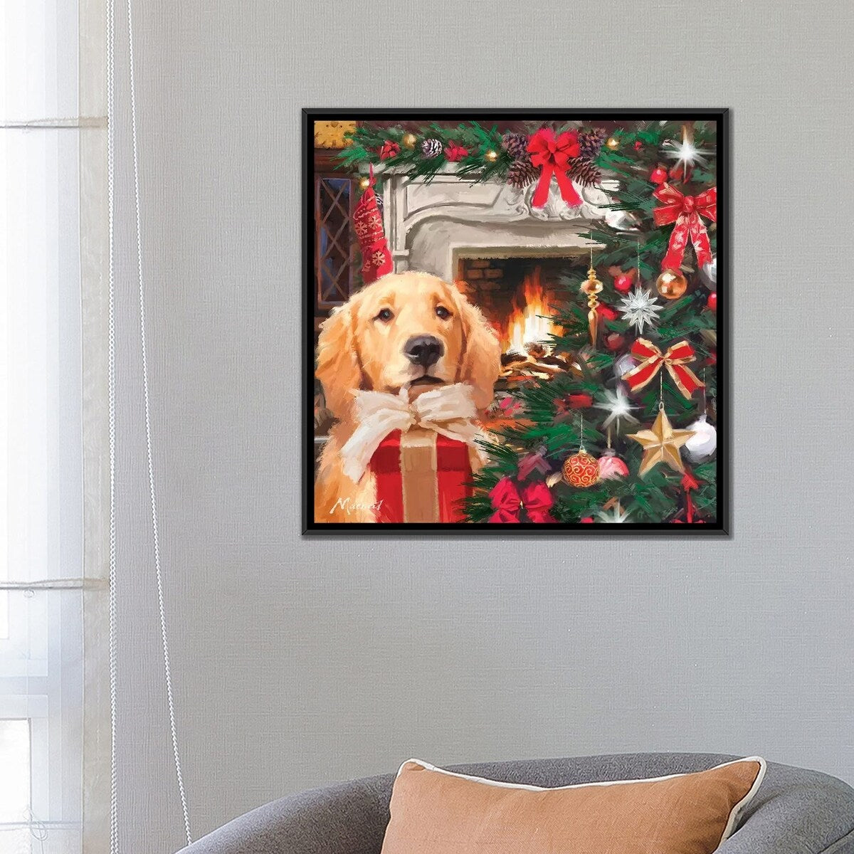 iCanvas "Red Gift" by The Macneil Studio Framed