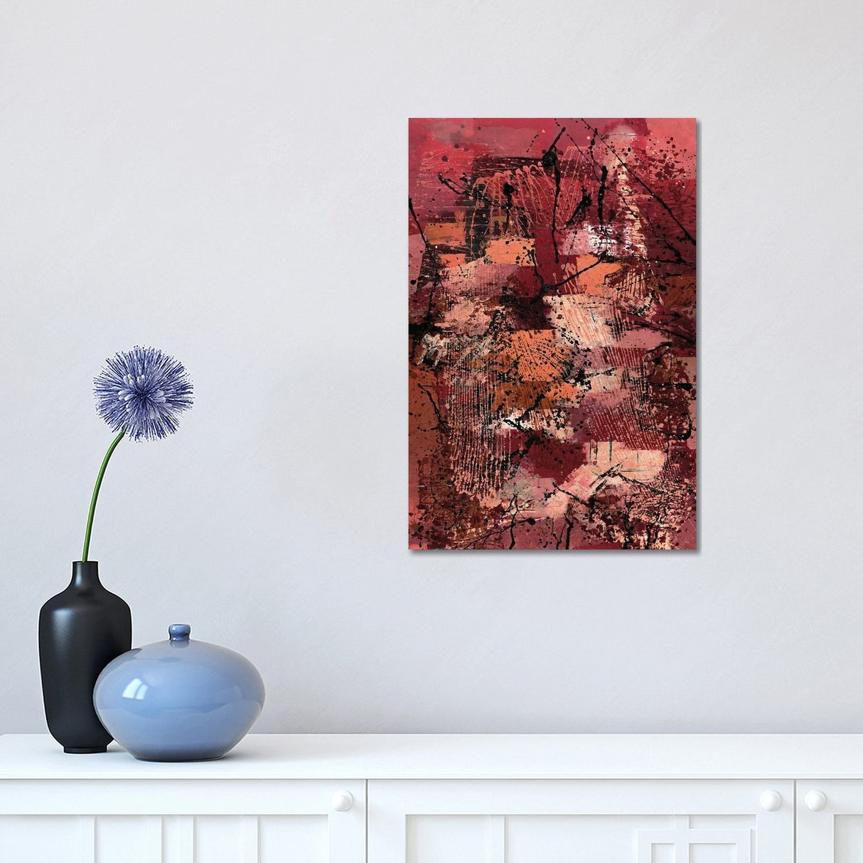iCanvas "Red Tones Abstract Painting" by Bona Fidesa Canvas Print