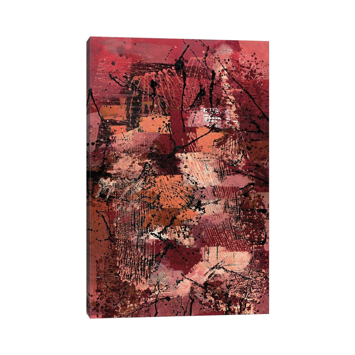 iCanvas "Red Tones Abstract Painting" by Bona Fidesa Canvas Print