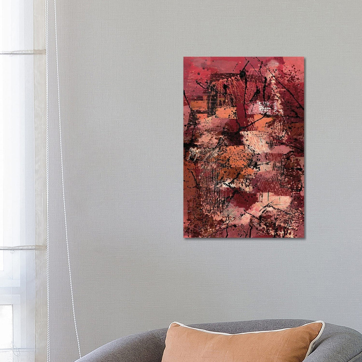 iCanvas "Red Tones Abstract Painting" by Bona Fidesa Canvas Print