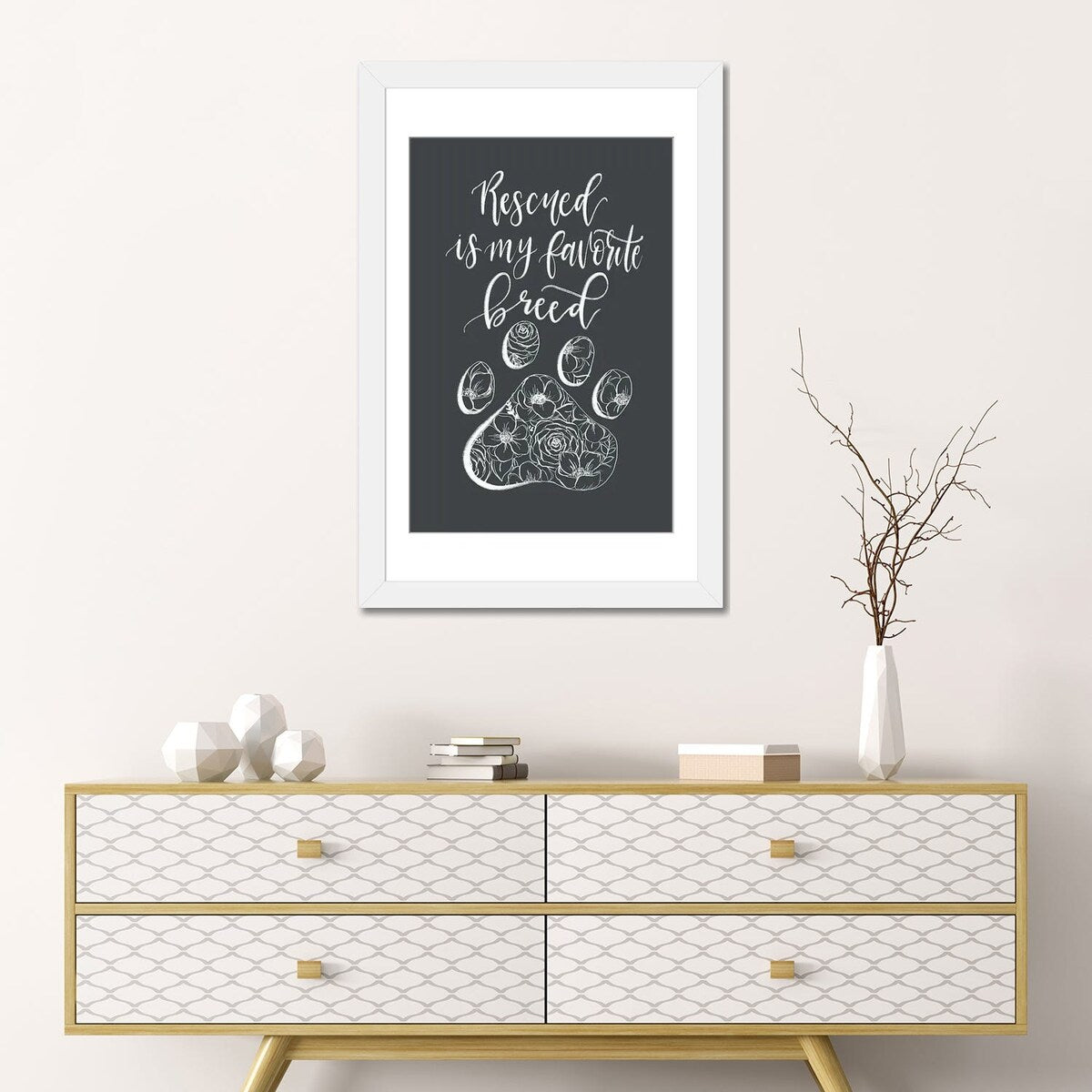 iCanvas "Rescued Is My Favorite Breed Gray" by Katie Bryant