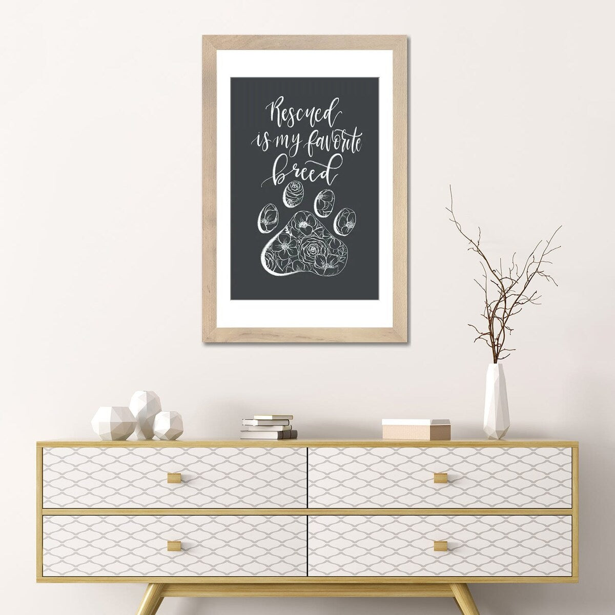 iCanvas "Rescued Is My Favorite Breed Gray" by Katie Bryant