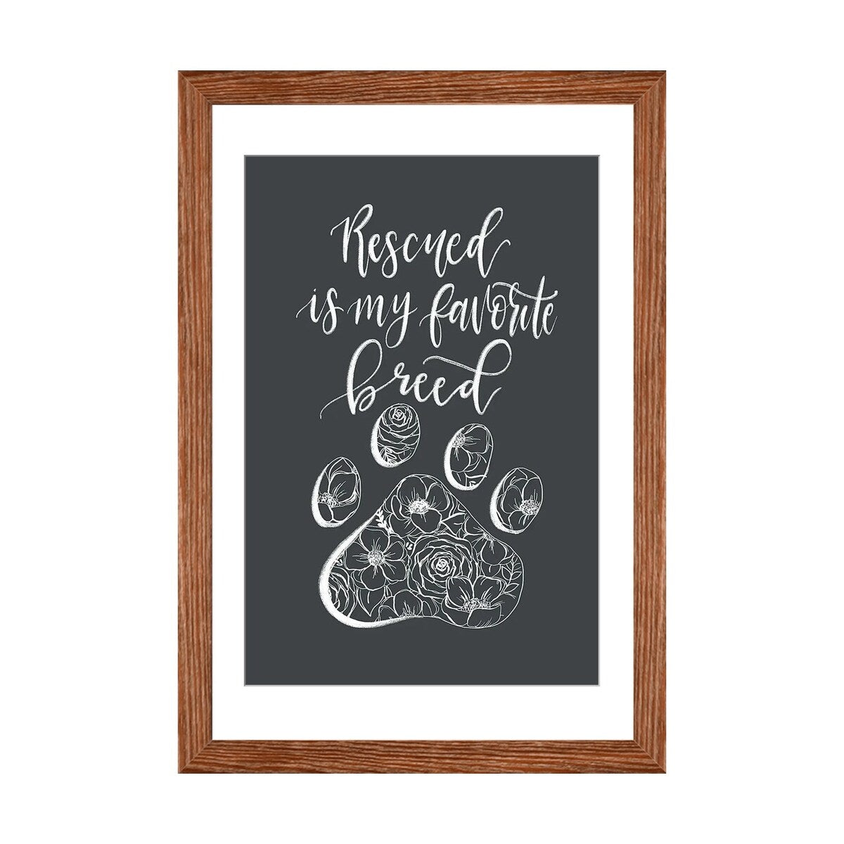 iCanvas "Rescued Is My Favorite Breed Gray" by Katie Bryant