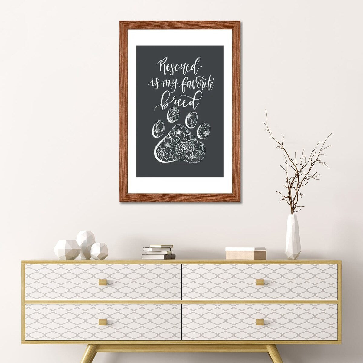 iCanvas "Rescued Is My Favorite Breed Gray" by Katie Bryant