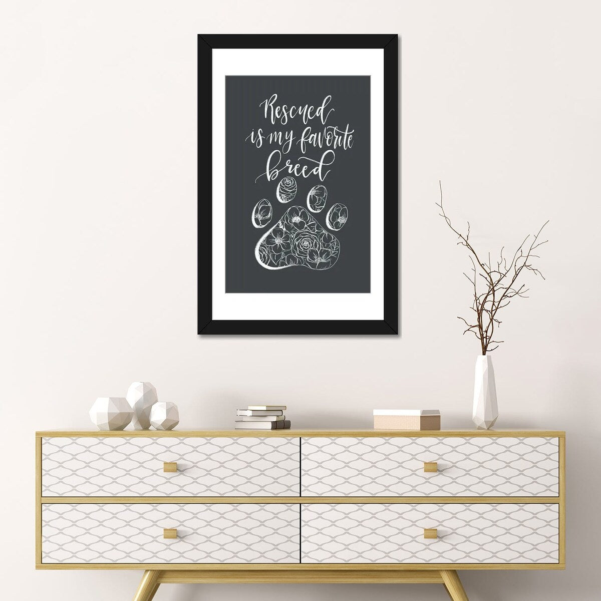 iCanvas "Rescued Is My Favorite Breed Gray" by Katie Bryant