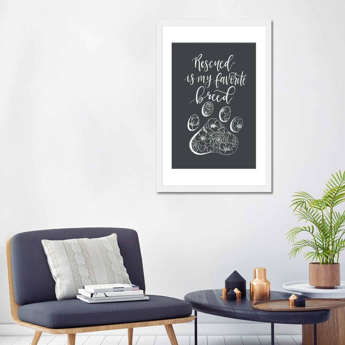 iCanvas "Rescued Is My Favorite Breed Gray" by Katie Bryant