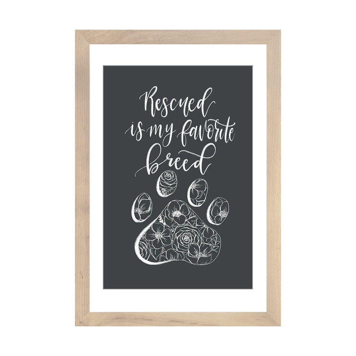 iCanvas "Rescued Is My Favorite Breed Gray" by Katie Bryant
