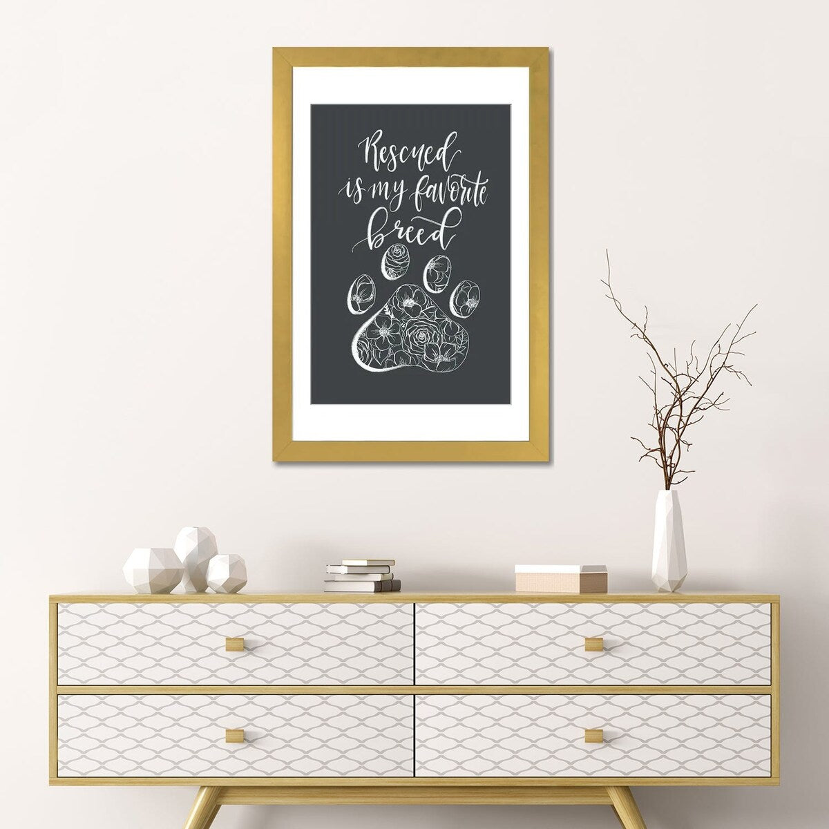 iCanvas "Rescued Is My Favorite Breed Gray" by Katie Bryant