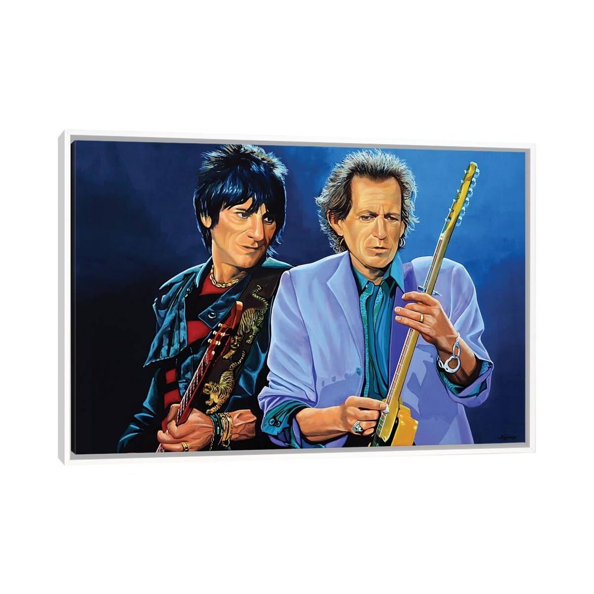 iCanvas "Ron Wood And Keith Richards" by Paul Meijering Framed