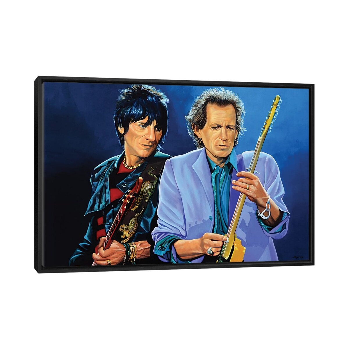iCanvas "Ron Wood And Keith Richards" by Paul Meijering Framed