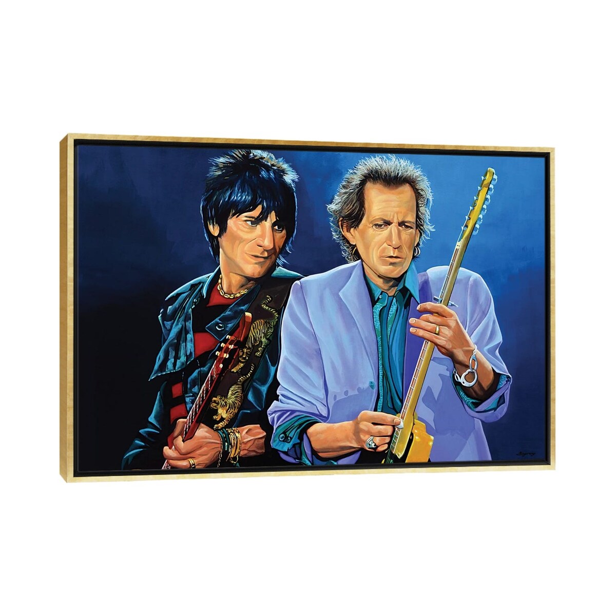 iCanvas "Ron Wood And Keith Richards" by Paul Meijering Framed