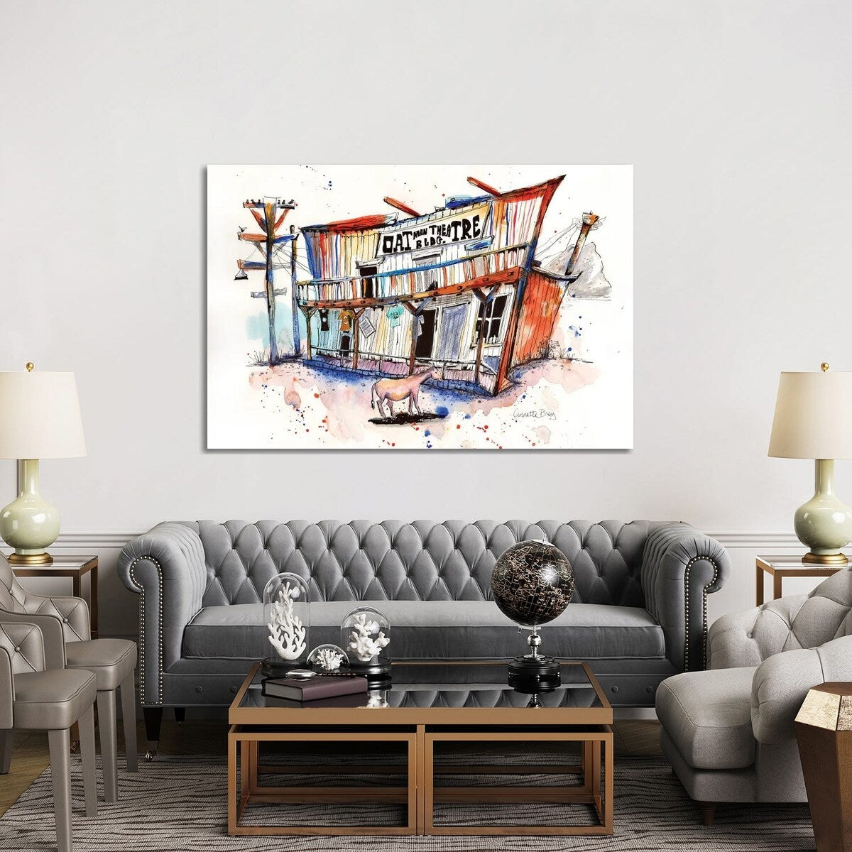 iCanvas "Route 66 Series Oatman Theatre" by A & A Arthappy Canvas Print