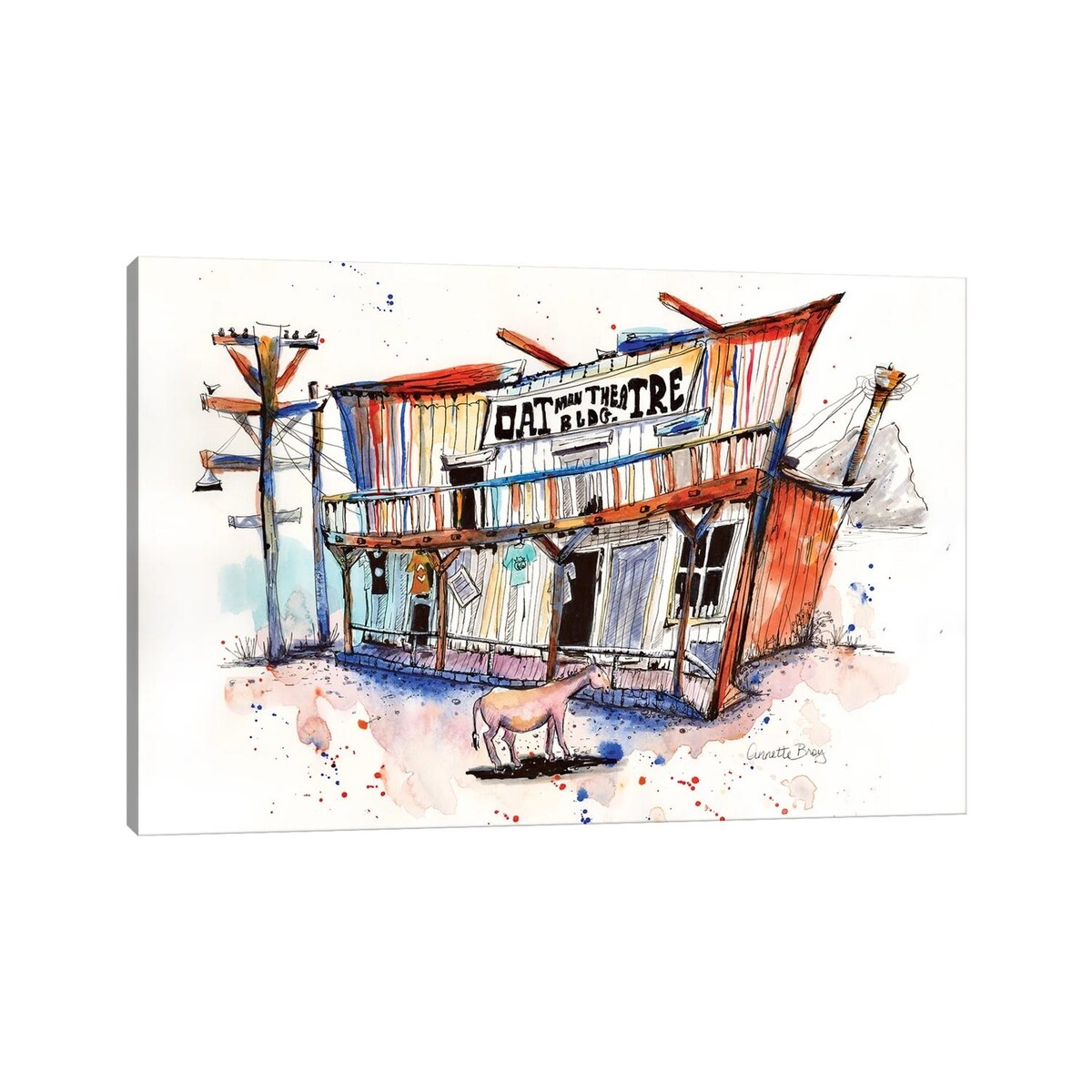 iCanvas "Route 66 Series Oatman Theatre" by A & A Arthappy Canvas Print