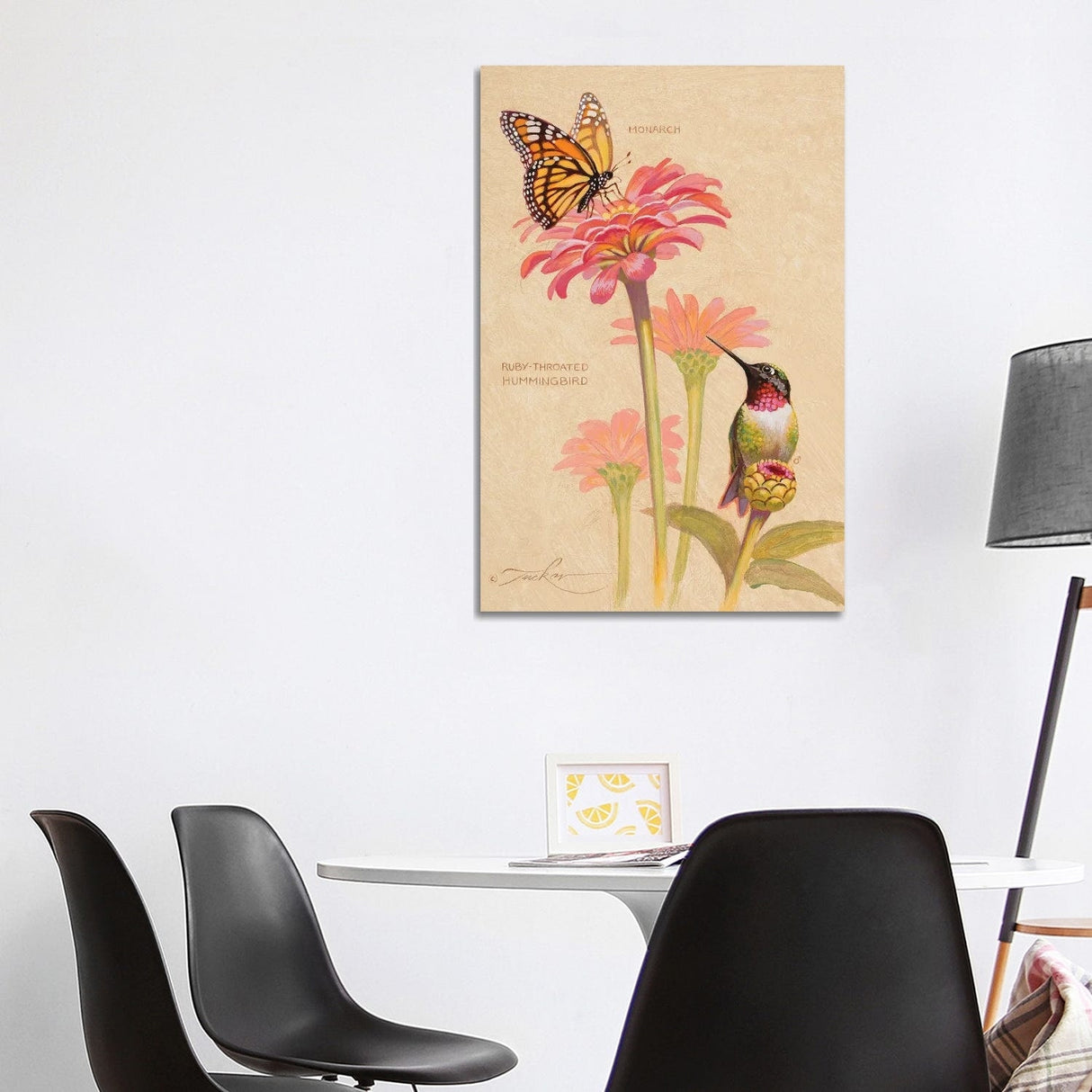 iCanvas "Ruby-Throated Hummingbird & Monarch" by Ezra Tucker Canvas Print