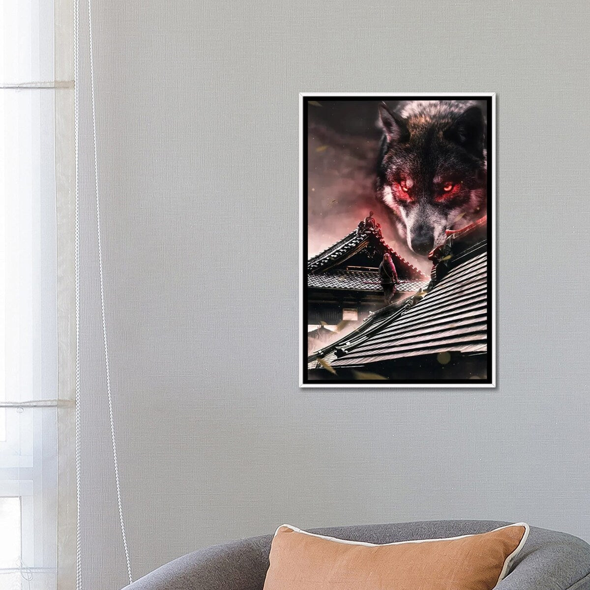 iCanvas "Samurai Vs Wolf" by Manuel Luces Framed