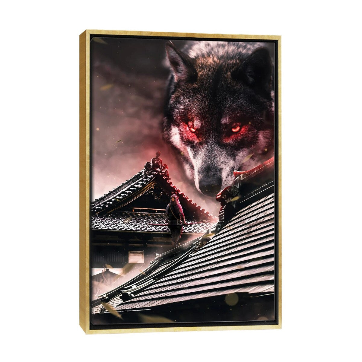 iCanvas "Samurai Vs Wolf" by Manuel Luces Framed