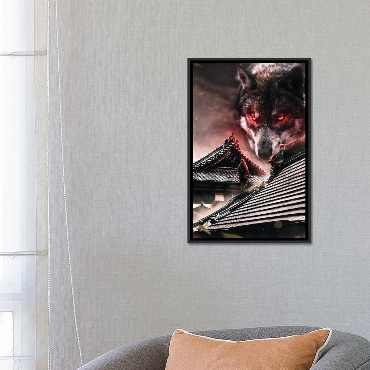 iCanvas "Samurai Vs Wolf" by Manuel Luces Framed