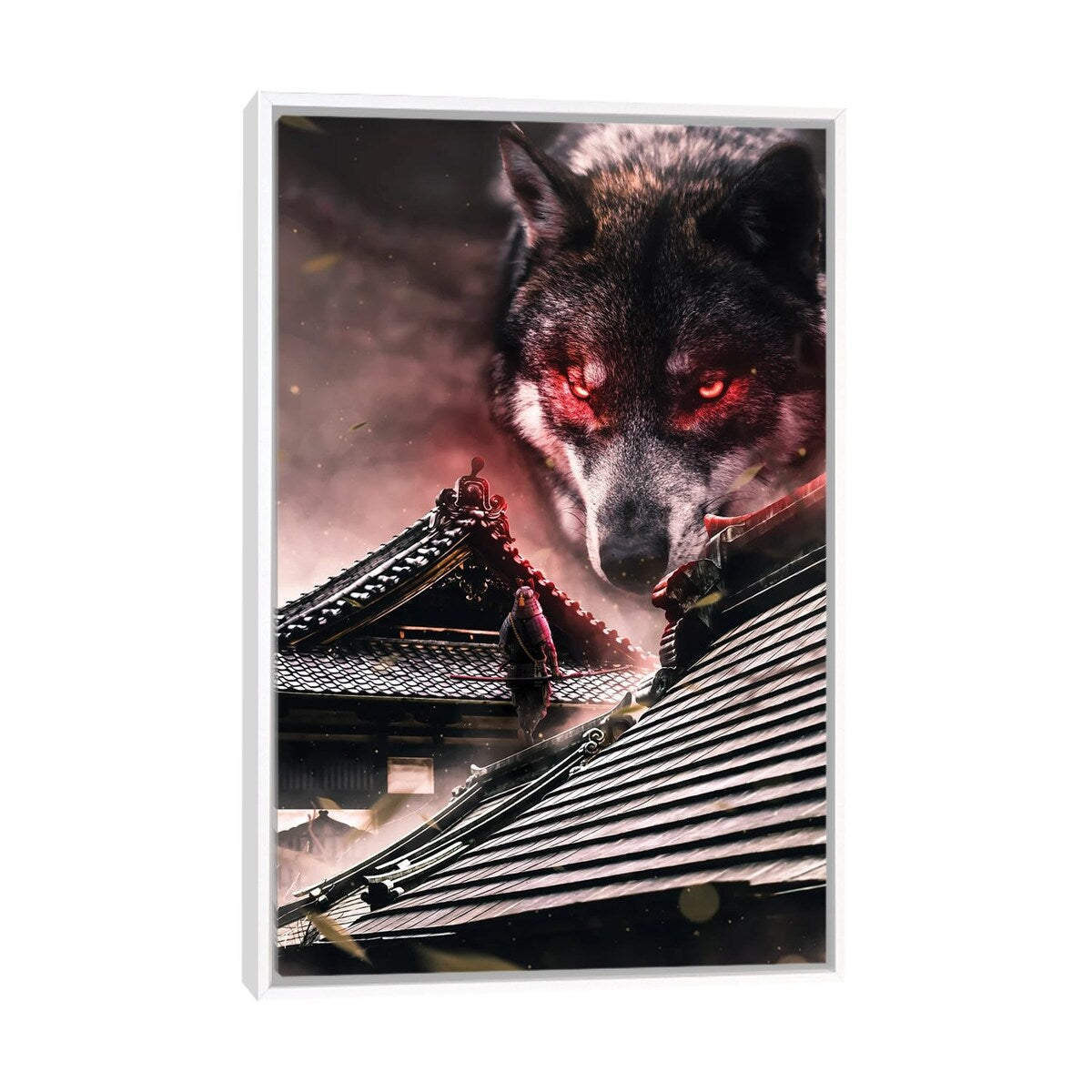 iCanvas "Samurai Vs Wolf" by Manuel Luces Framed