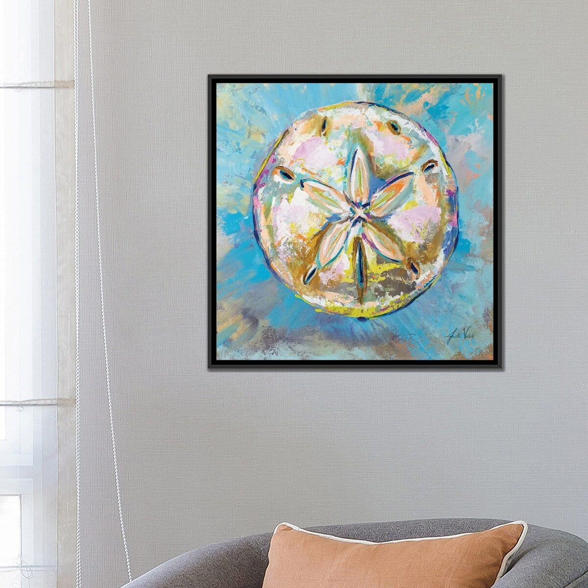iCanvas "Sand Dollar" by Jeanette Vertentes Framed Canvas Print
