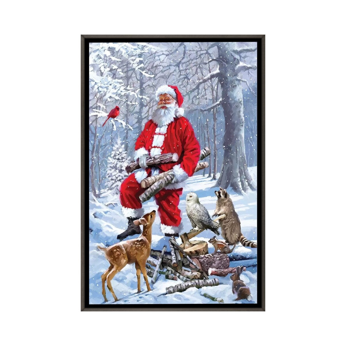iCanvas "Santa In Forest" by The Macneil Studio Framed