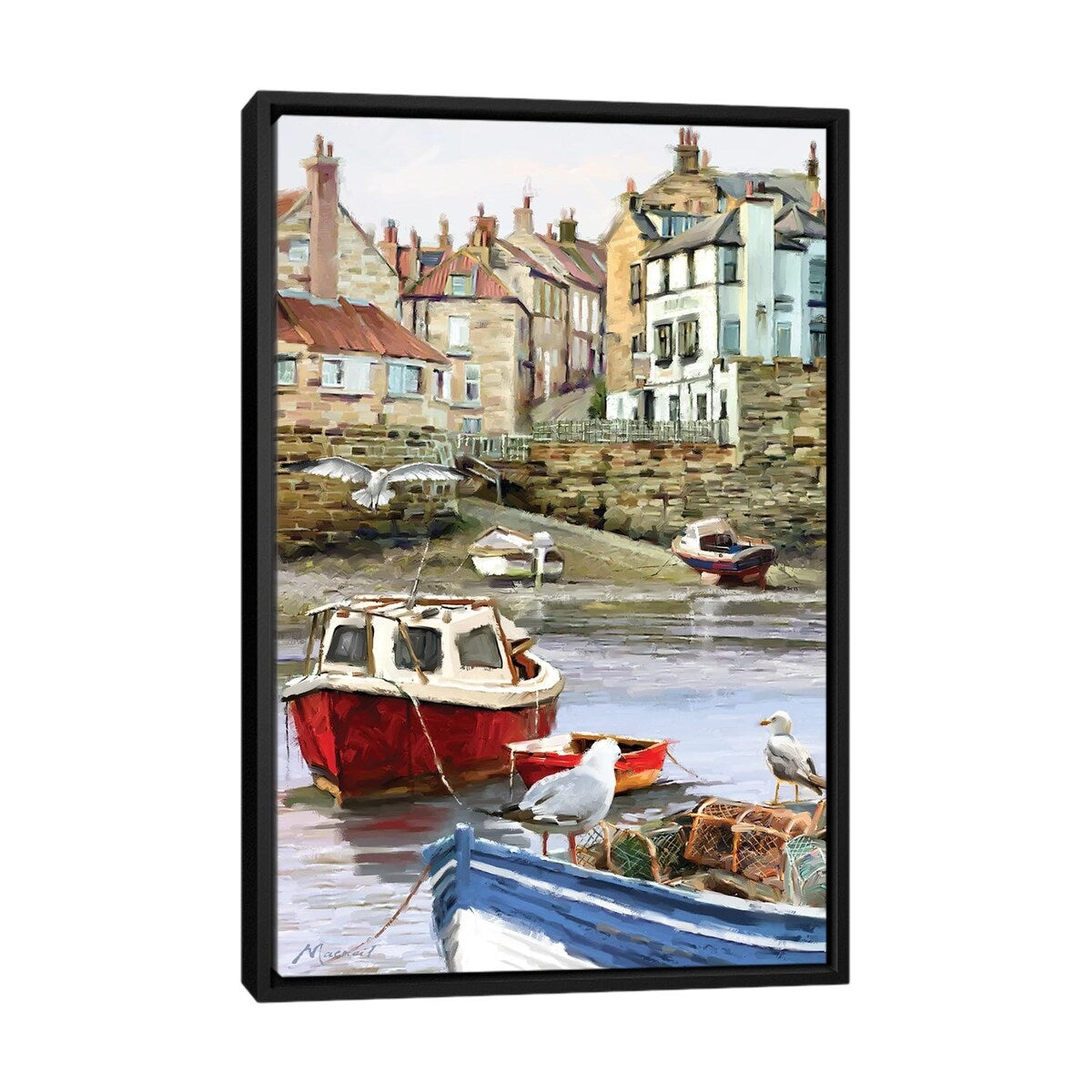 iCanvas "Seagull Harbour" by The Macneil Studio Framed